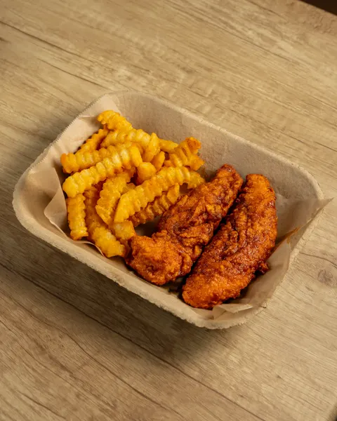 Twist tenders with fries
